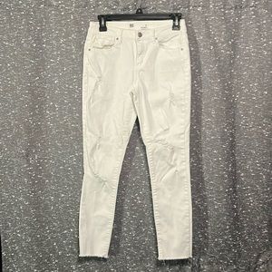 White distressed skinny jeans size 3